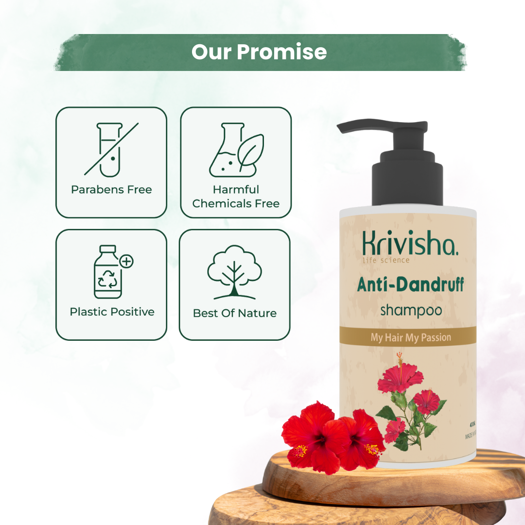 Anti Dandruff Shampoo With  Hibiscus &Aloevera For Suitable For All Hair Types