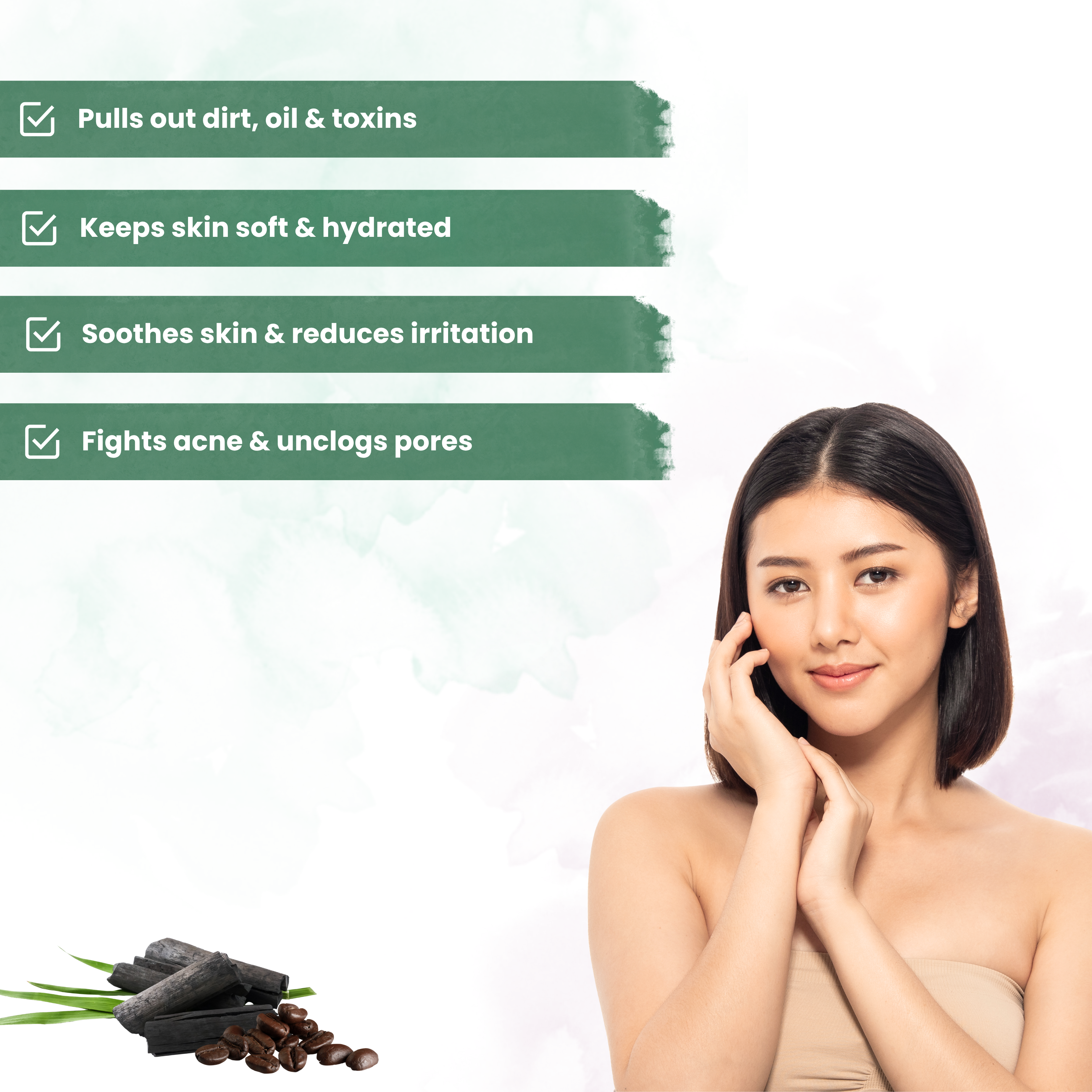 Charcoal Glow To Skin Facewash With Activated Charcoal For Antiseptic Natural