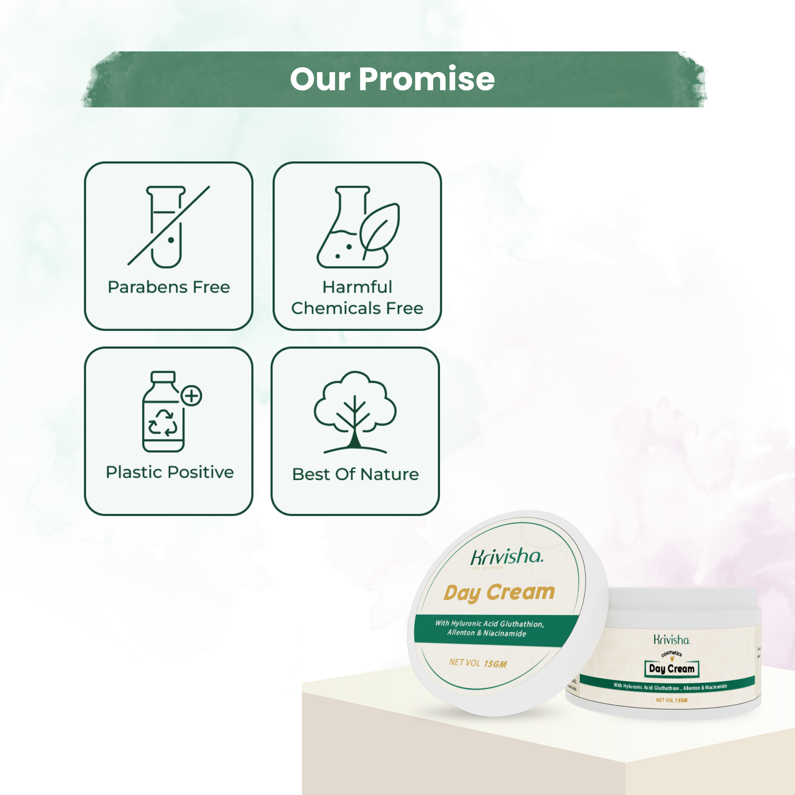 Day Cream With Hyluronic Acid Gluthathion, Allenton &Niacinamide  For Plumps Out Fine Lines Wrinkles /  Make Skinrediats