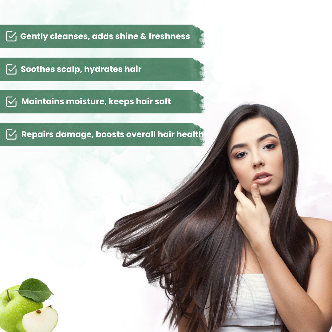 Deeply Nourishment Shampoo With Green Appple &Aloevera For Nourishing Scalp Make Hair Soft &Smooth