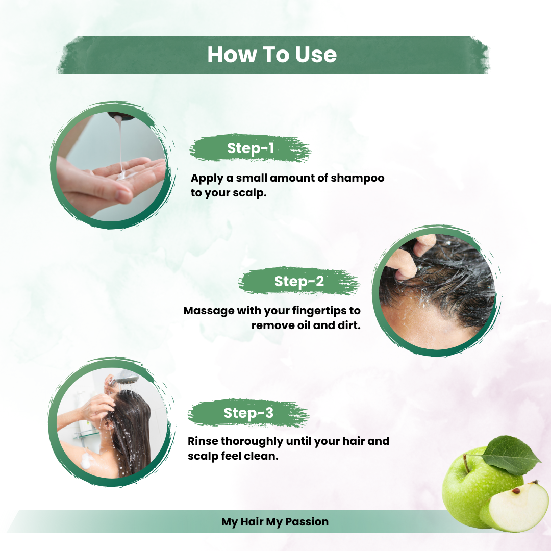 Deeply Nourishment Shampoo With Green Appple &Aloevera For Nourishing Scalp Make Hair Soft &Smooth