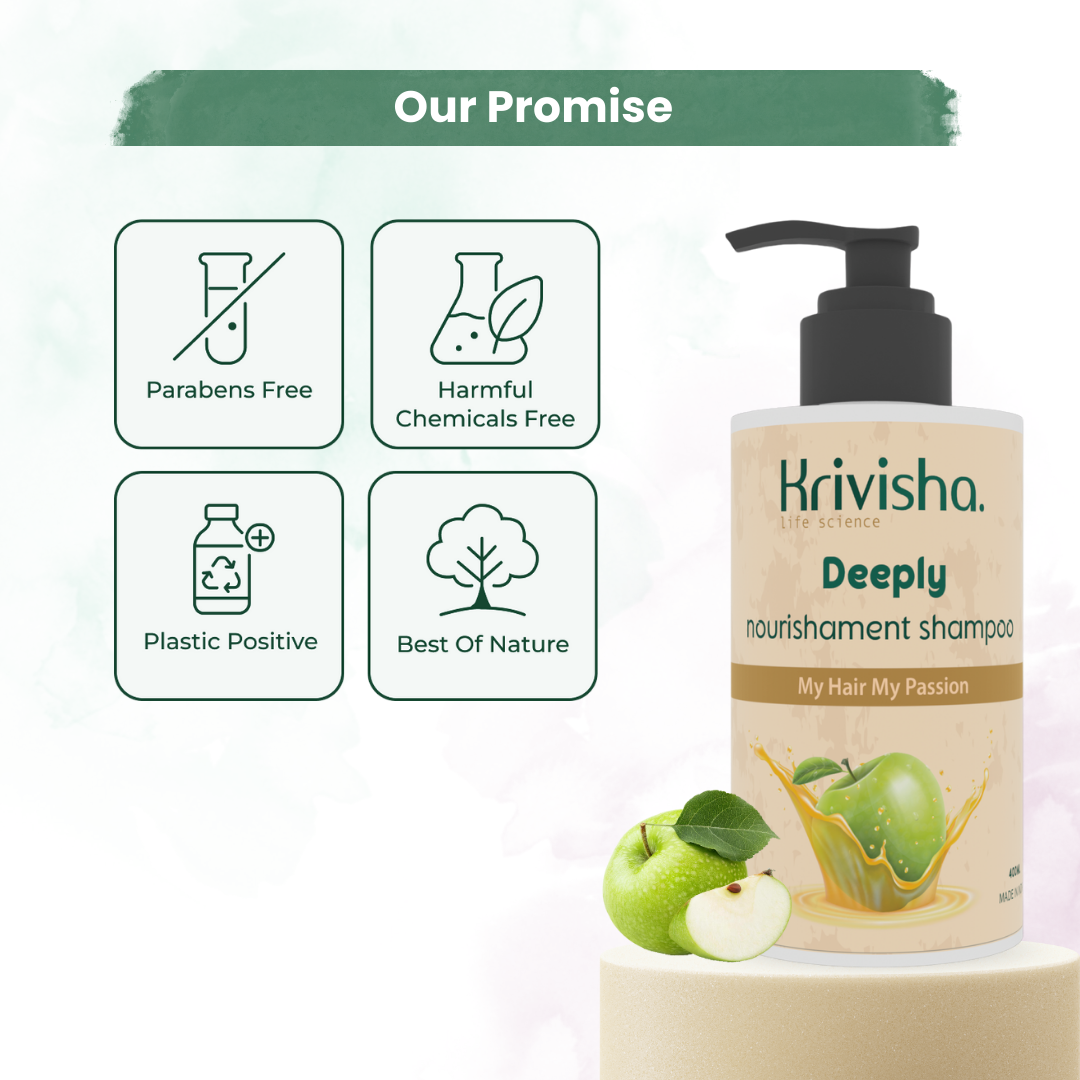 Deeply Nourishment Shampoo With Green Appple &Aloevera For Nourishing Scalp Make Hair Soft &Smooth
