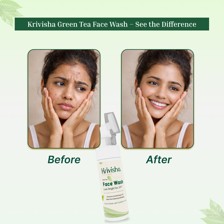 Green Tea Facewash With Green Tea & Tea Tree For Anti Acne & Controls Excess Oil