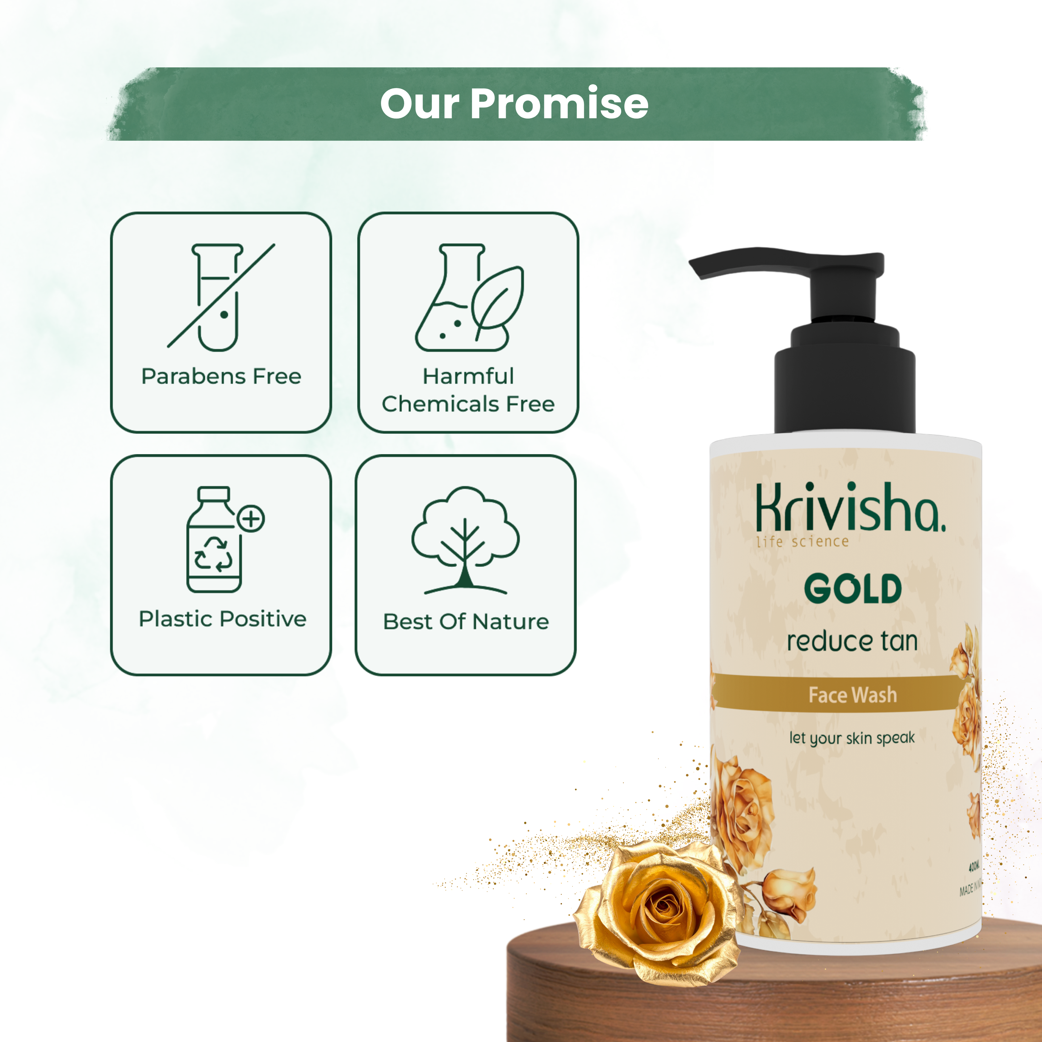 Gold Reduce Tan Facewash With Golden  Dust,Glycerine,Aloevera  For Cleansen Skin