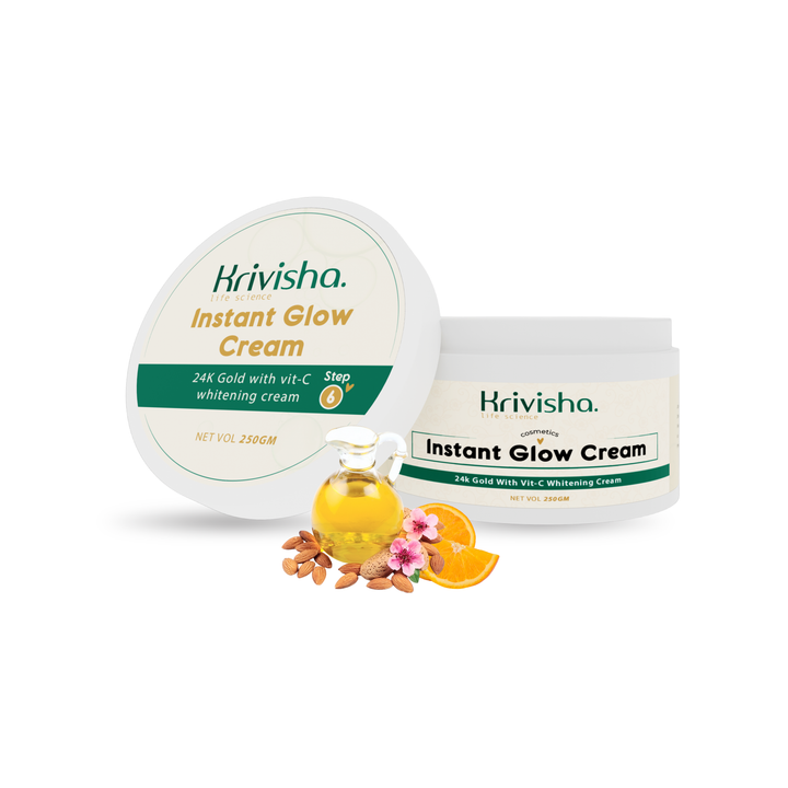 Instant Glow  Natural Glow Cream With Vitamin -C ,Almond Oil For Improves Skin  Cell Turnover