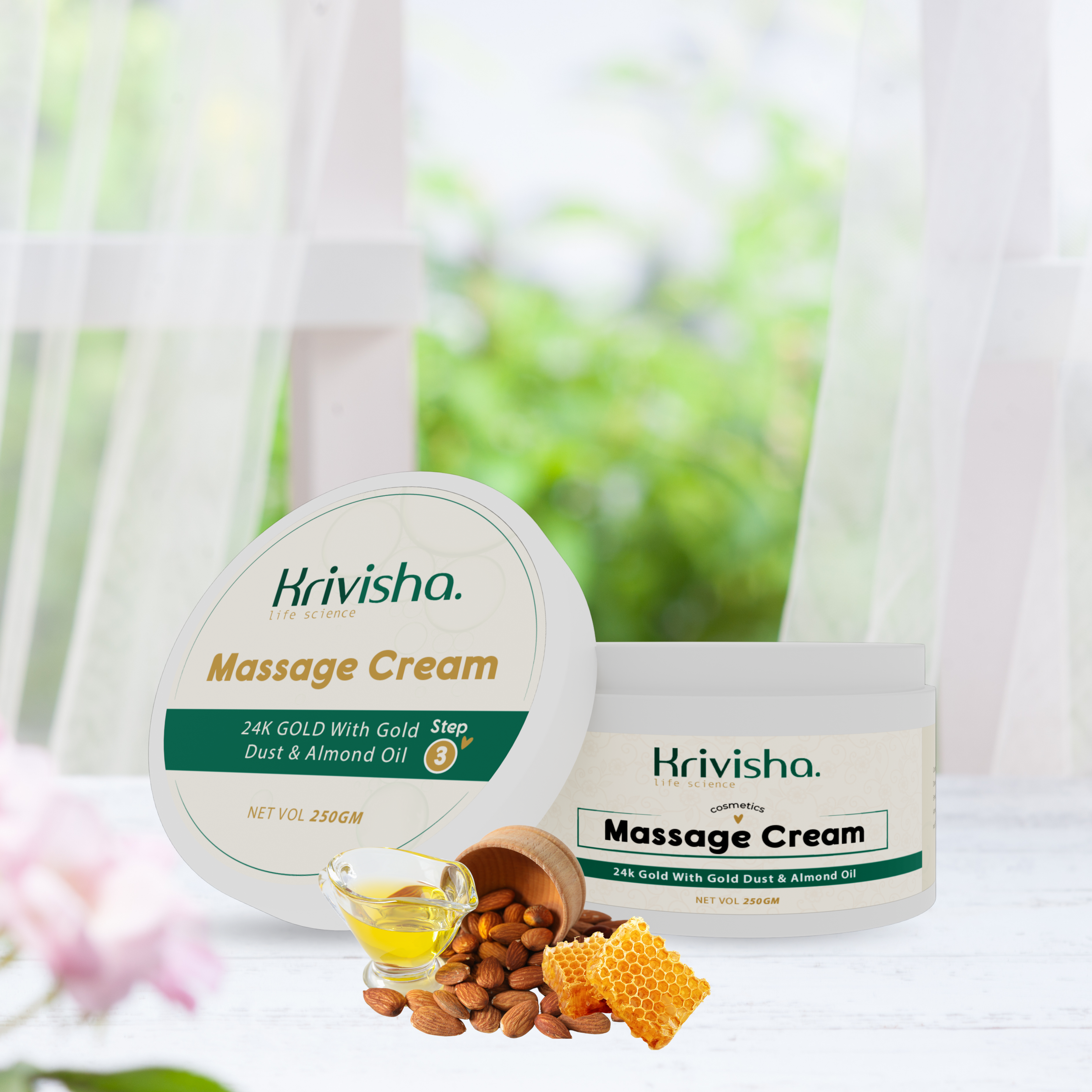 Massage Cream Skin Whitening & Brightening With Golden Dust  & Almond Oil For Moisturizer Skin