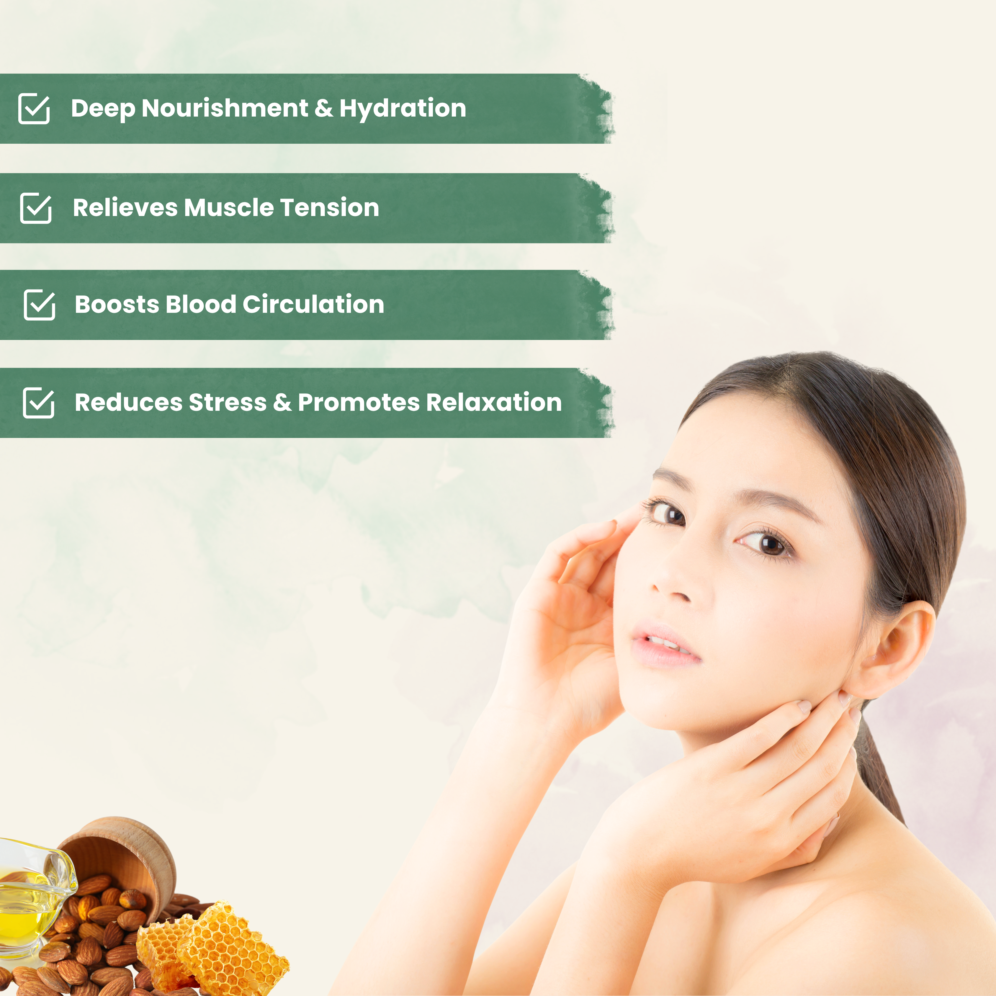 Massage Cream Skin Whitening & Brightening With Golden Dust  & Almond Oil For Moisturizer Skin