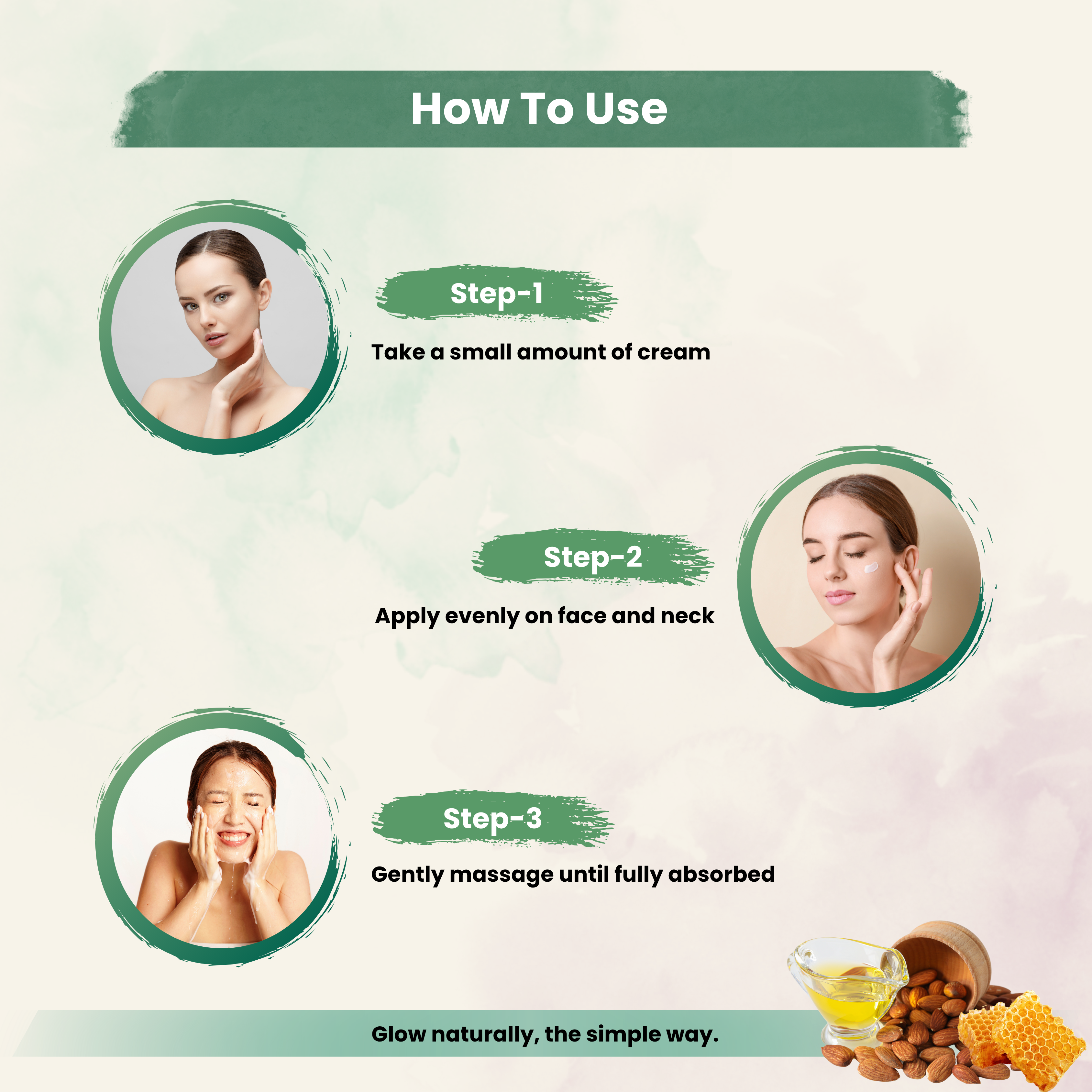 Massage Cream Skin Whitening & Brightening With Golden Dust  & Almond Oil For Moisturizer Skin