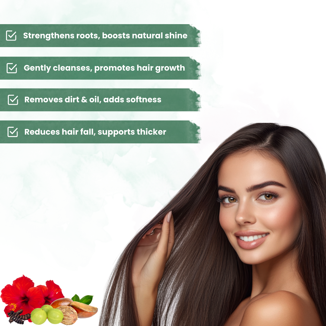Natural Ingrediants Shampoo With Amala,Aritha,Bhringaraj,Shikakai For Cleanser For Controlling Dandruff & Hair Fall Strenthen Hair