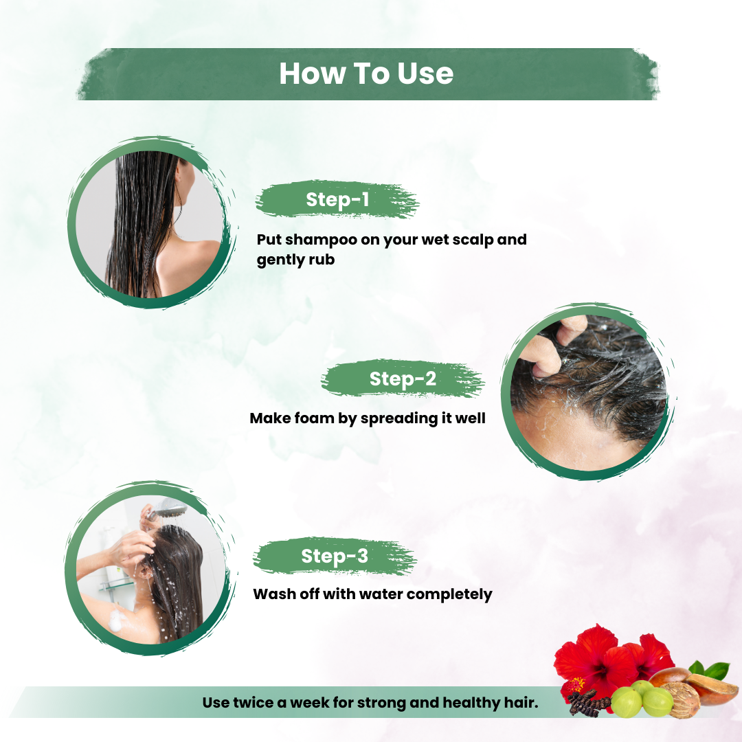 Natural Ingrediants Shampoo With Amala,Aritha,Bhringaraj,Shikakai For Cleanser For Controlling Dandruff & Hair Fall Strenthen Hair
