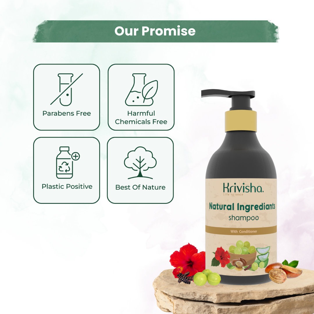 Natural Ingrediants Shampoo With Amala,Aritha,Bhringaraj,Shikakai For Cleanser For Controlling Dandruff & Hair Fall Strenthen Hair