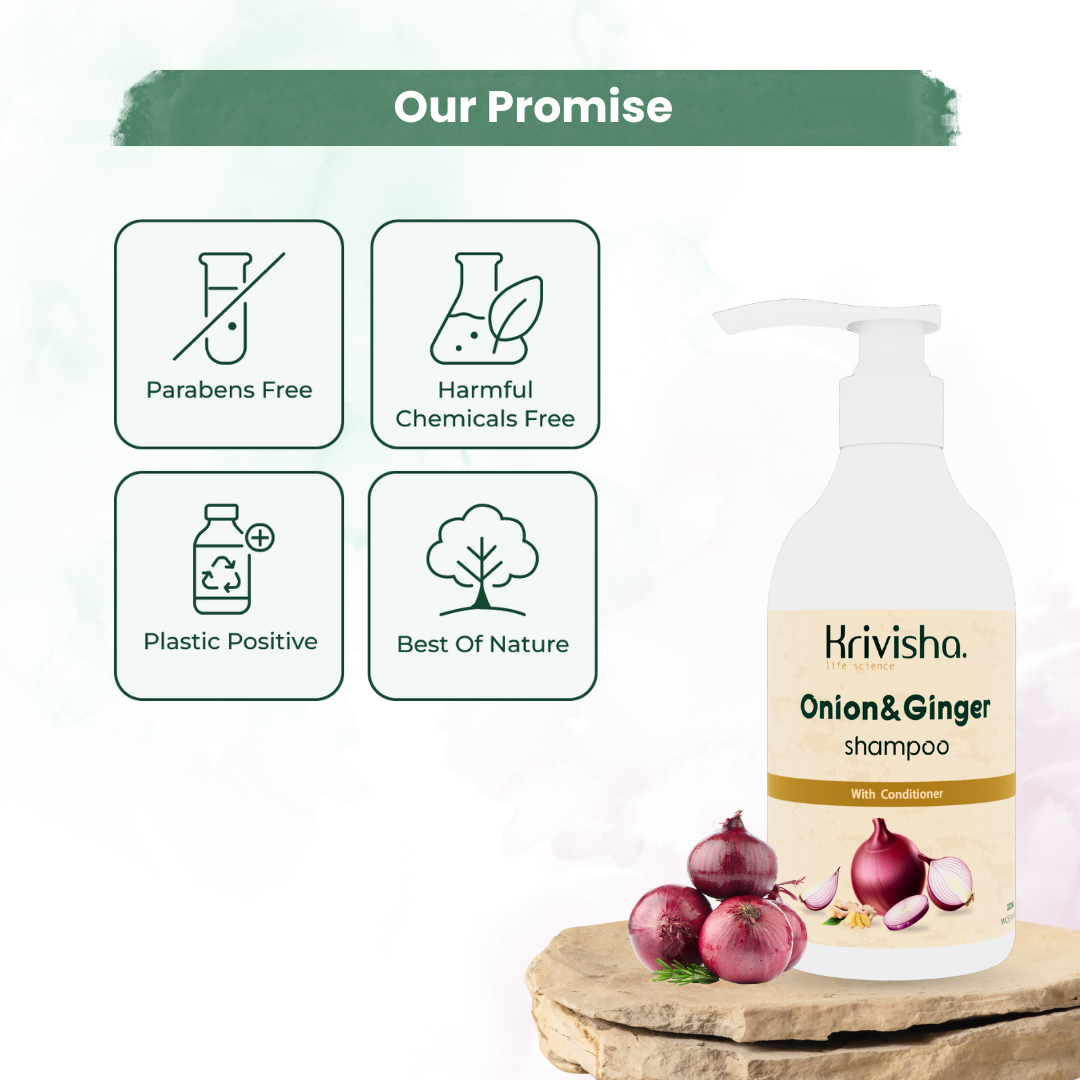 Onion Hair Shmpoo With Onion, Ginger & Pea Extract For Reduce Hair Fall/Smoothens Hair