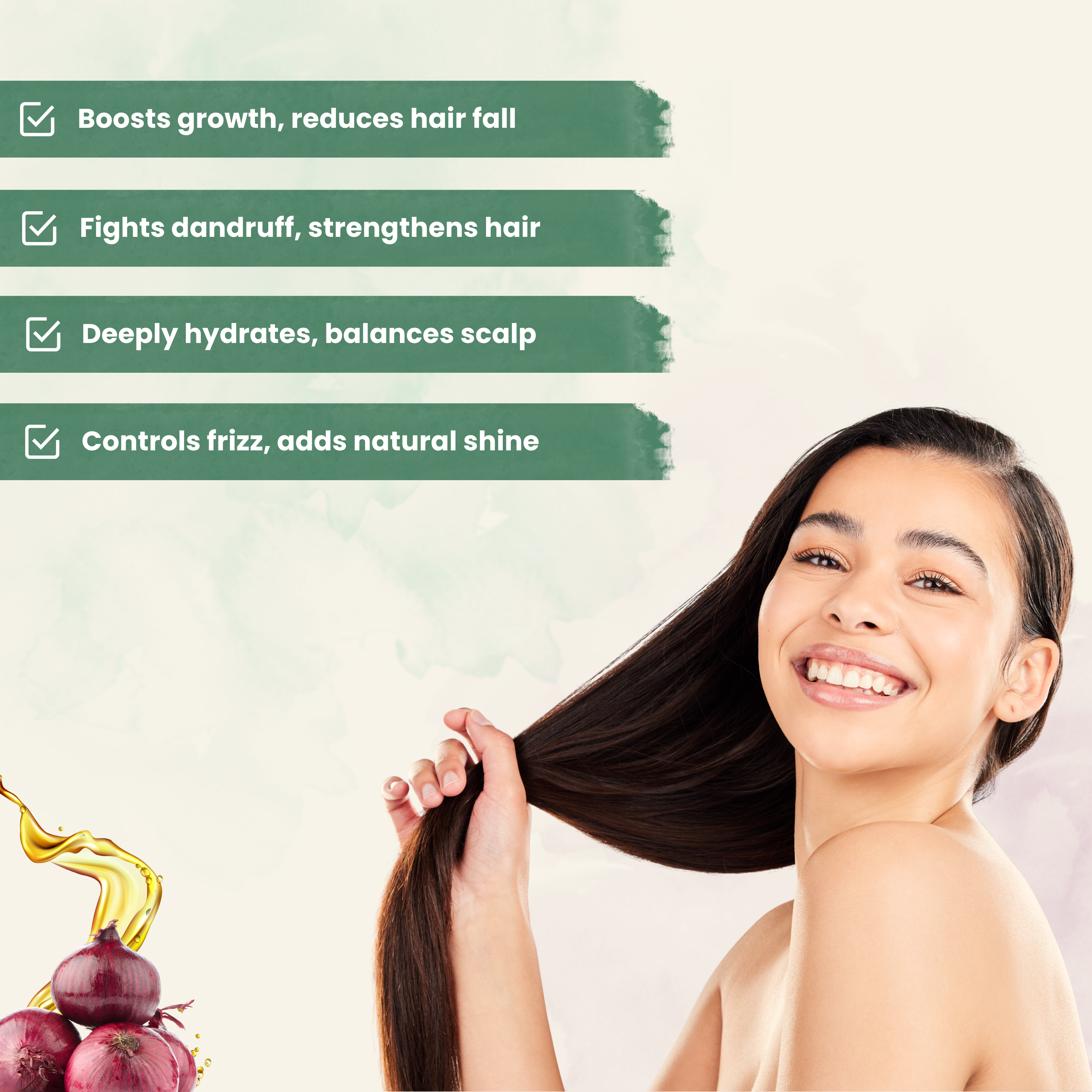 Onion Hair Oil With Onion Seed Oil  & Jojoba For Hair Growth /Hair Fall Control  With Redensly