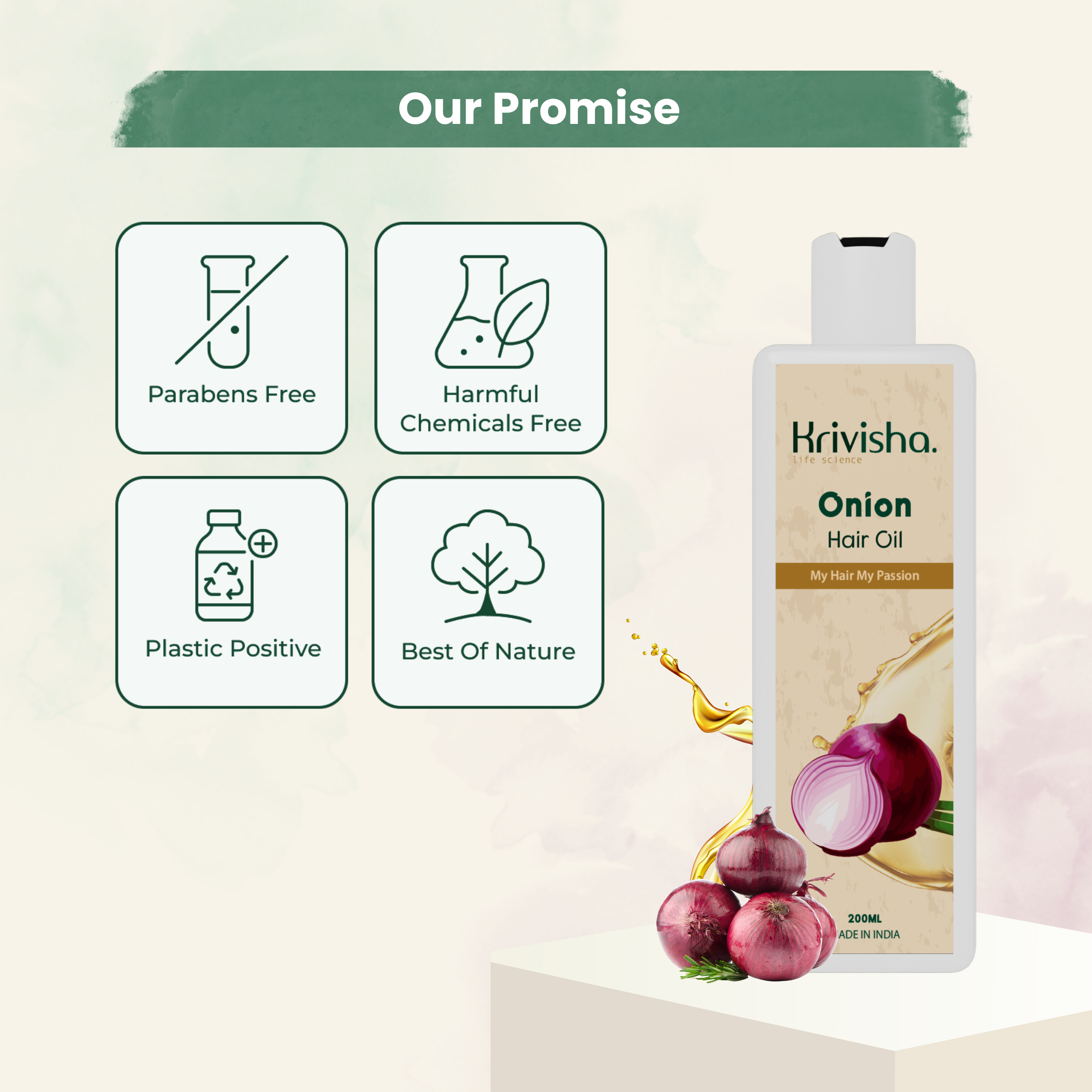 Onion Hair Oil With Onion Seed Oil  & Jojoba For Hair Growth /Hair Fall Control  With Redensly