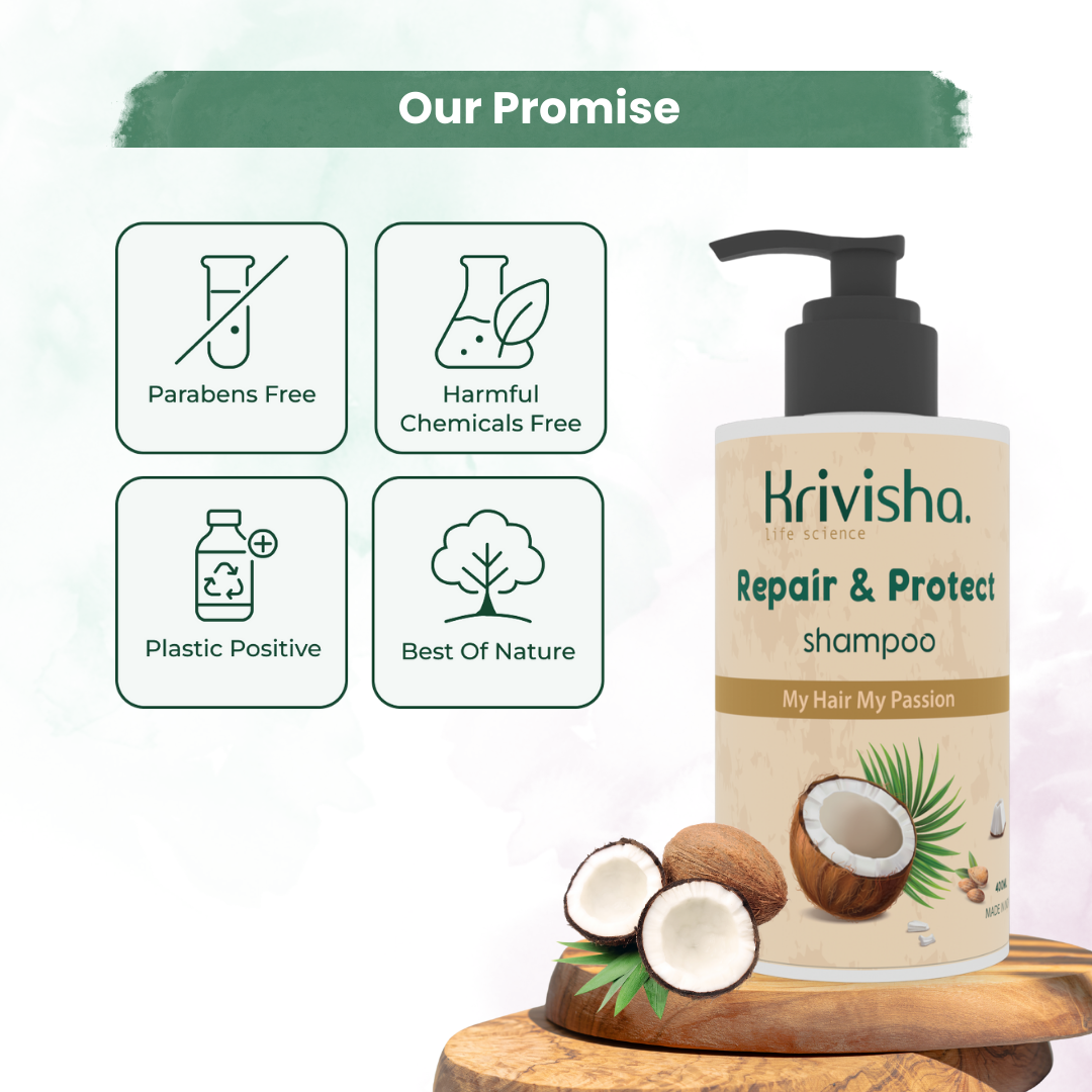 Repair &Protect Shampoo With Coconut &Glycerine For Repai Dry & Damage Hair /Promotes Healthy Shiney Hair