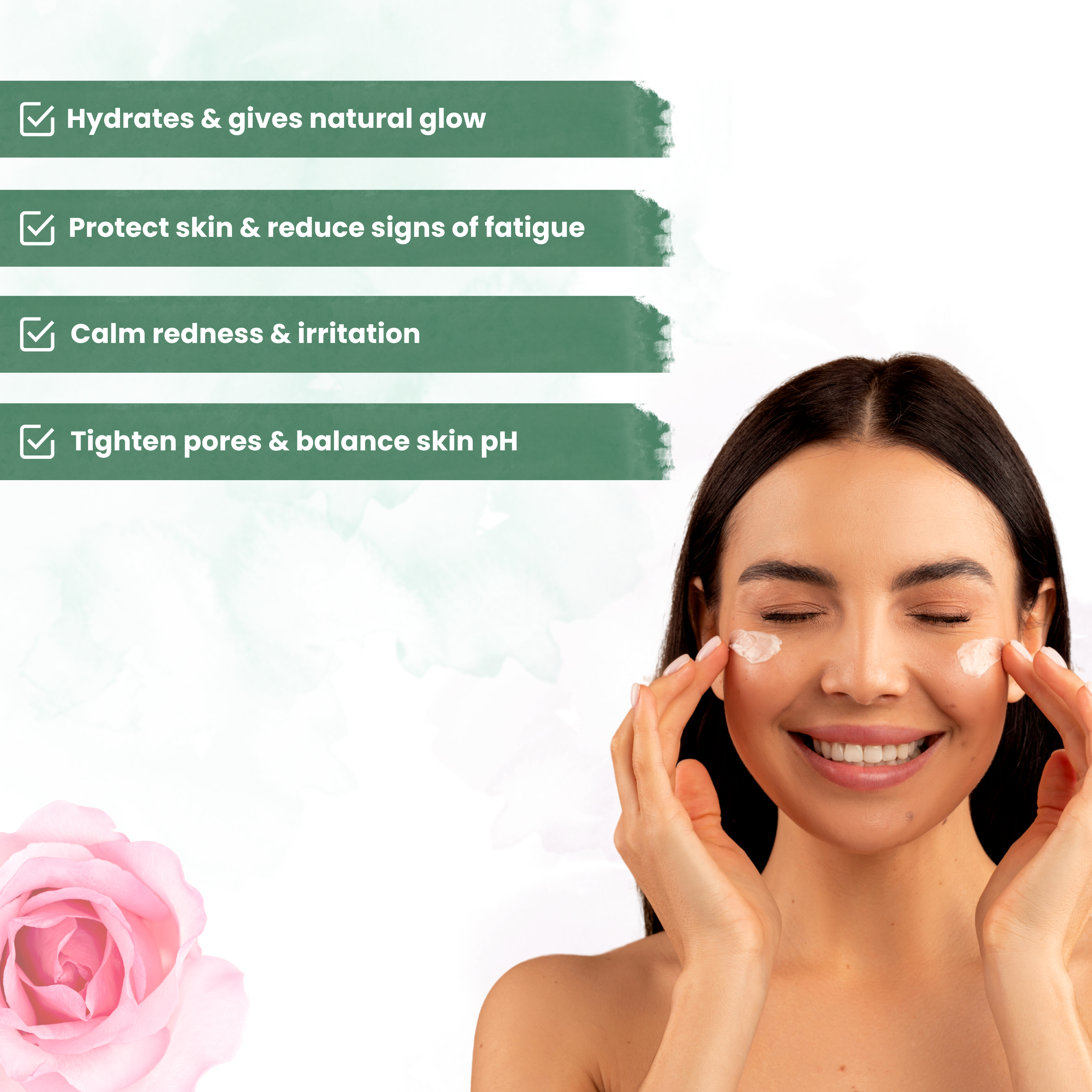 Rosewater  With Rose Extract For  Hydrates & Refreshes