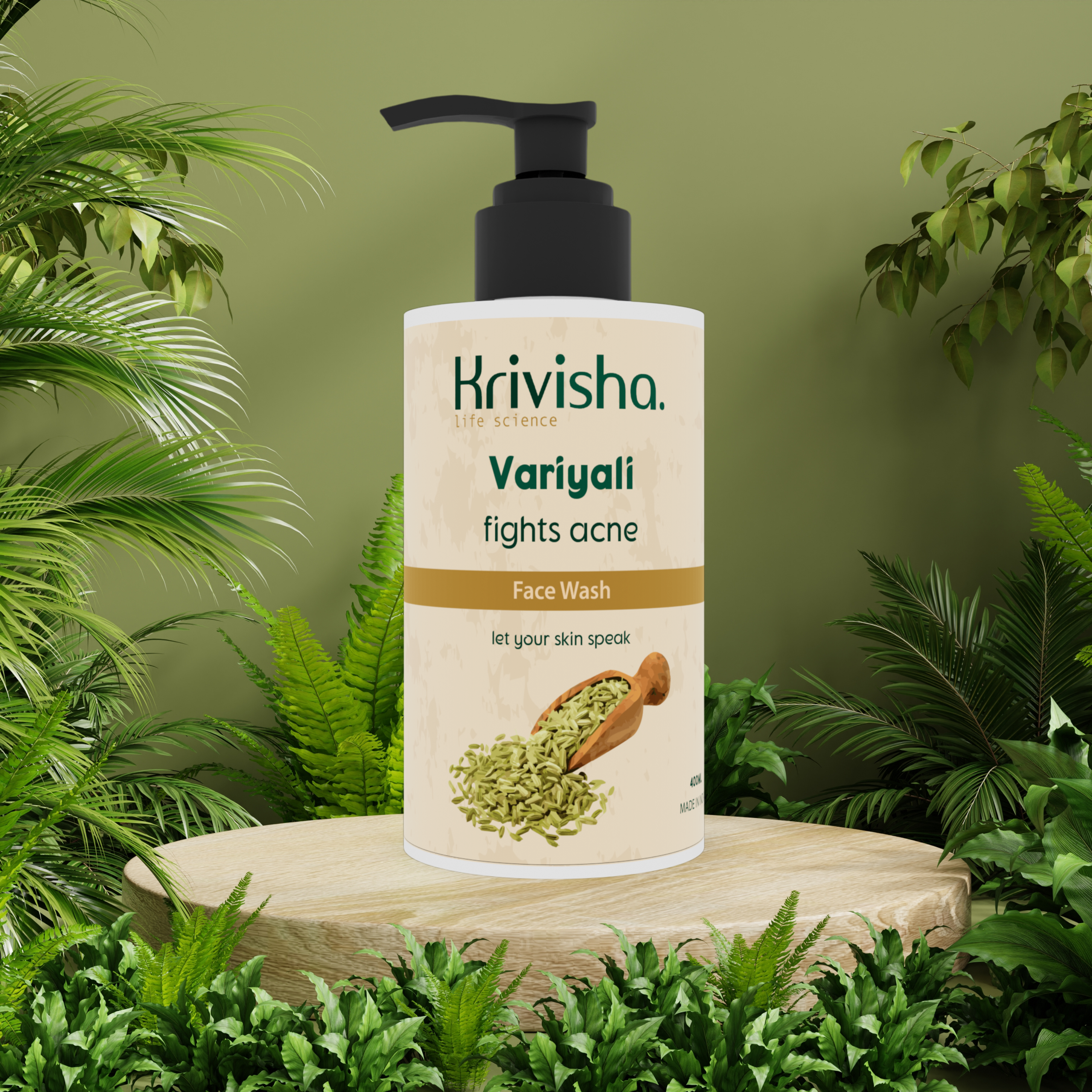 Variyali Fights Acne Facewash  With Variyali ,Aloevera, And   Polyquaternium -7 For Skin Irritation