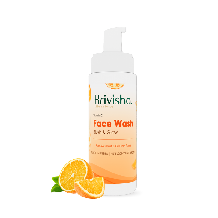 Vitamin-C blush and glow facewash with orange and manjistha for remove dust