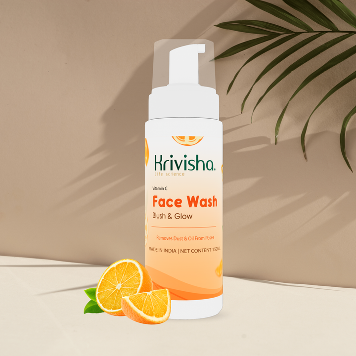 Vitamin-C blush and glow facewash with orange and manjistha for remove dust