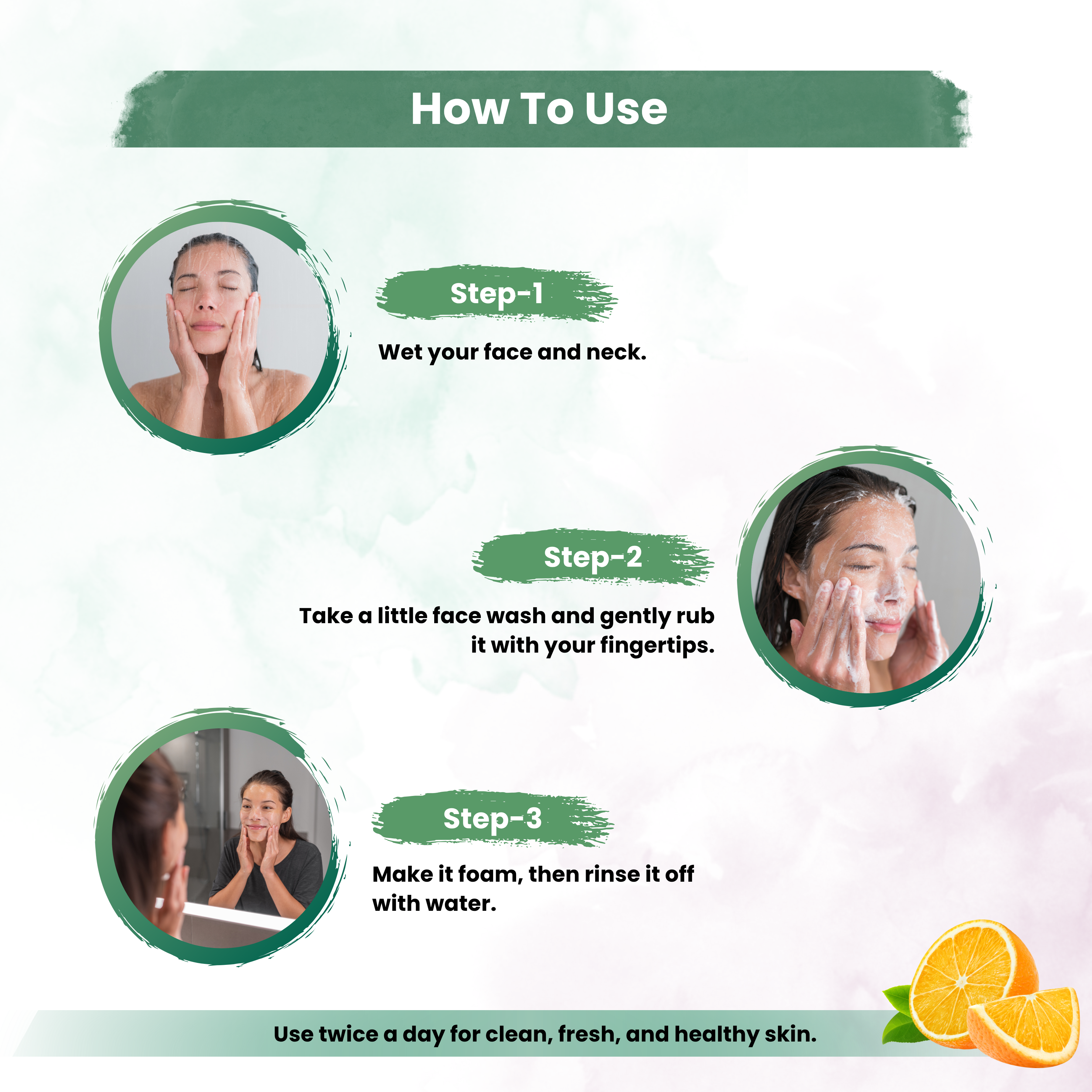 Vitamin -C Protect Skin Facewash With  Orange For Clears Dullness