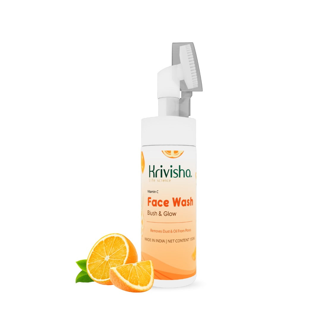 Vitamin-C blush and glow facewash with orange and manjistha for remove dust