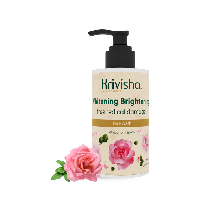 Whitening Brightening Free Redical Damag Facewash  With  Glycerine Polyquaterinium -7 & Rose For Cleanses &Purifies Skin