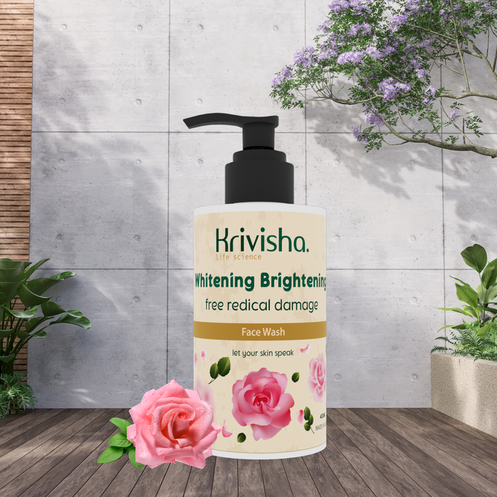 Whitening Brightening Free Redical Damag Facewash  With  Glycerine Polyquaterinium -7 & Rose For Cleanses &Purifies Skin