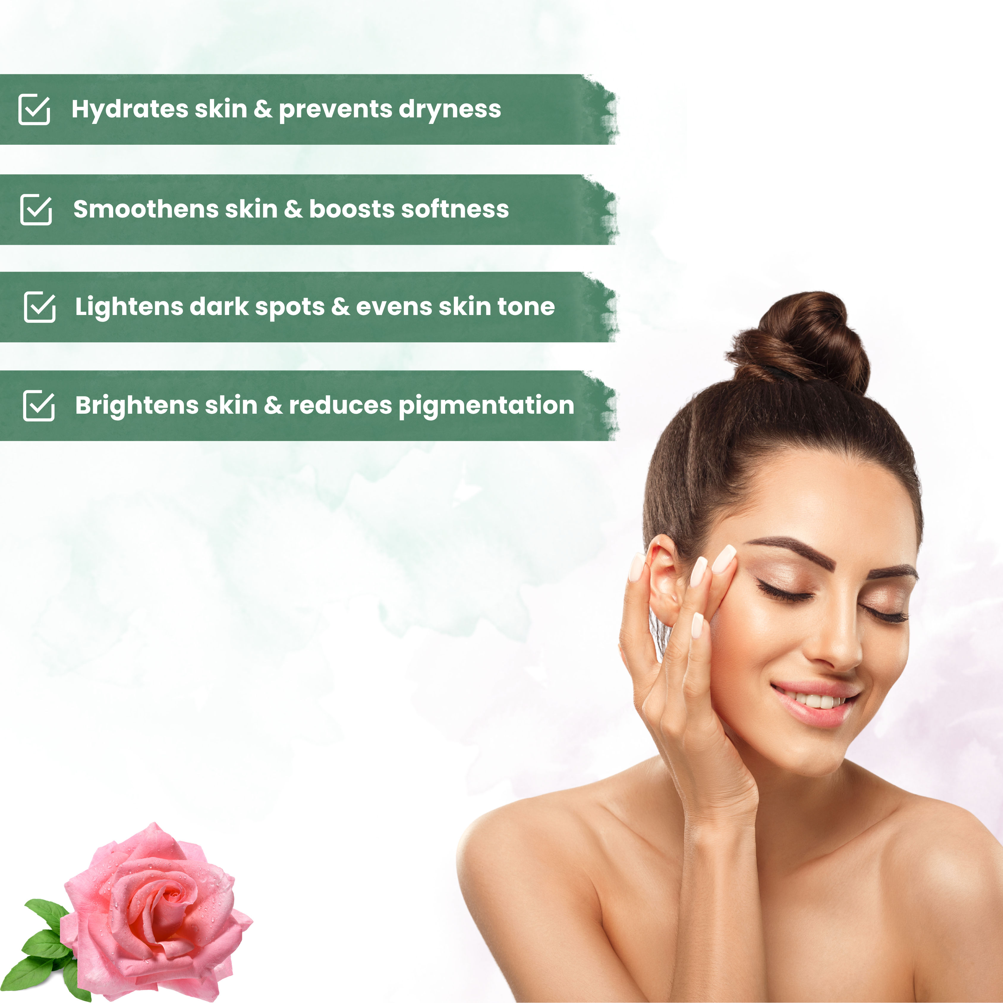 Whitening Brightening Free Redical Damag Facewash  With  Glycerine Polyquaterinium -7 & Rose For Cleanses &Purifies Skin