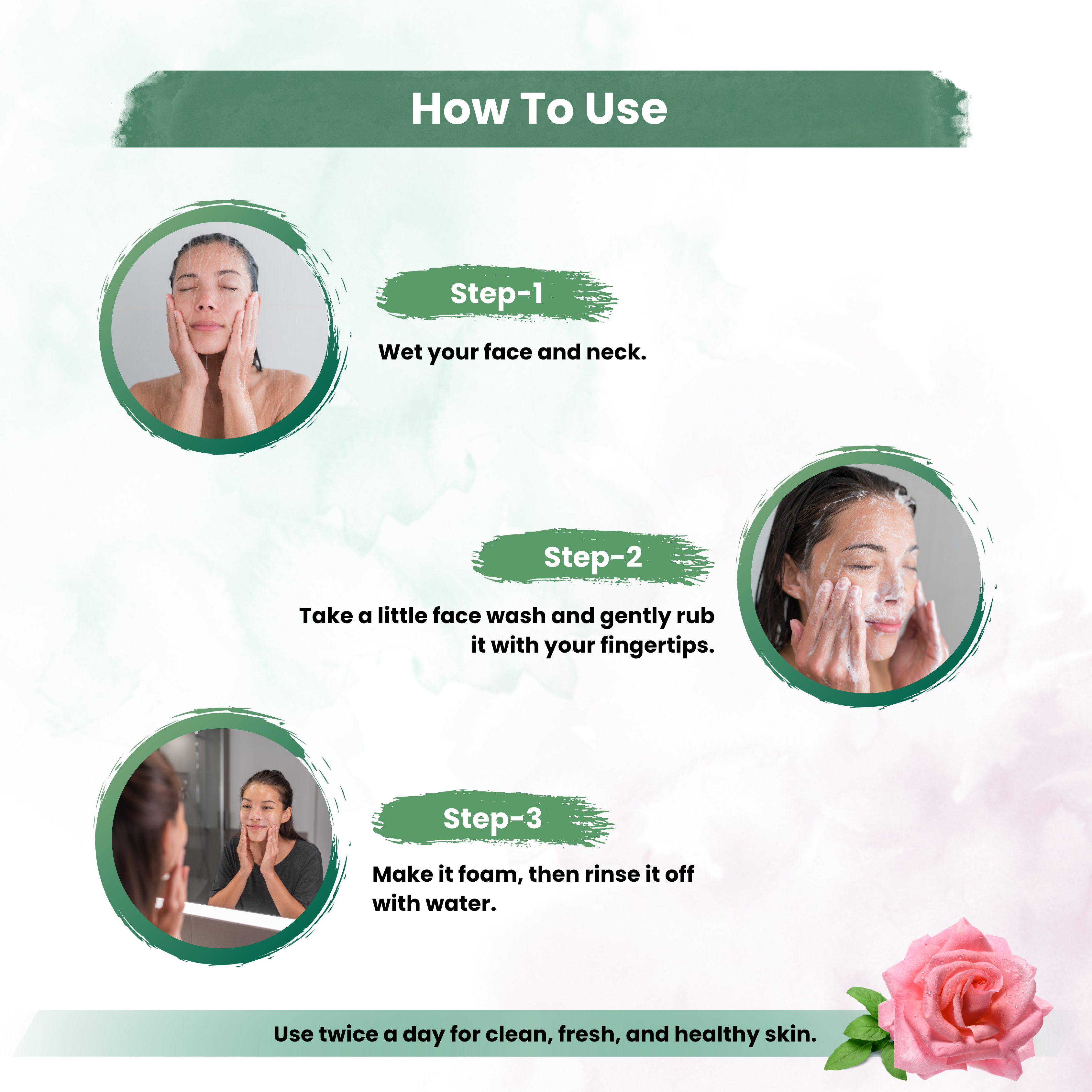 Whitening Brightening Free Redical Damag Facewash  With  Glycerine Polyquaterinium -7 & Rose For Cleanses &Purifies Skin